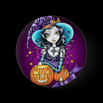 Lisa Magical HALLOWEEN Pumpkin Witch buttons