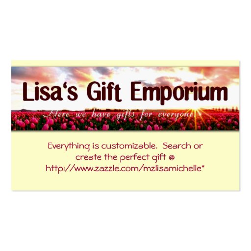 Lisa's Gift Emporium - Monogram shop Profile Card Business Card Template