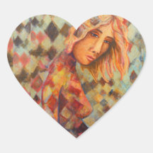Lisbeth portrait, Customizable products Heart Stickers