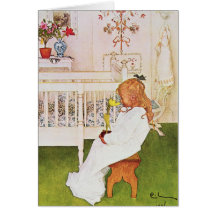 Lisbeth with a yellow tulip greeting cards