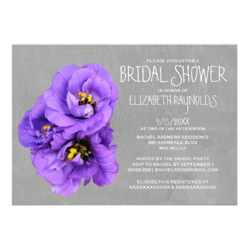 Lisianthus Bridal Shower Invitations