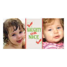 Lista traviesa o Niza del navidad Tarjeta Personal Con Foto