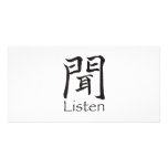 Listen Kanji Character Photo Card Template