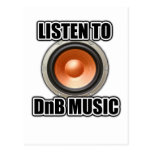 LISTEN TO DNB MUSIC Drum and Bass gear postcards