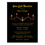 Lit candles "year end" party celebration postcard