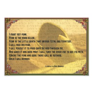 Litany Against Fear Shai Hulud and Fremen Text Photo Print