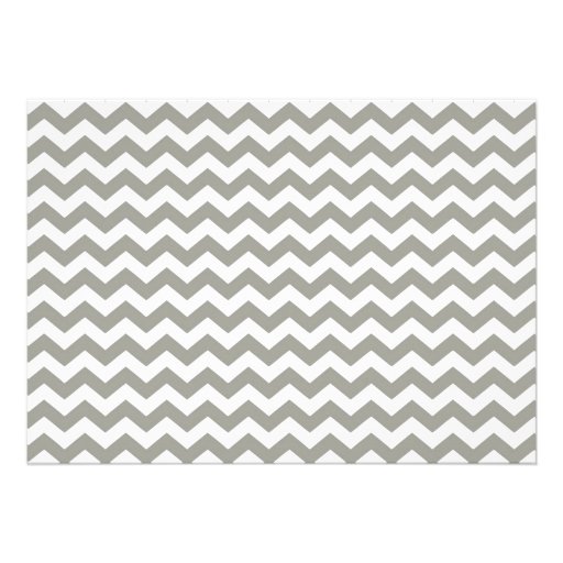Lite Blue and Grey Chevron Invitation