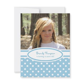 Lite Blue and White Polka Dot Party Invitation invitation