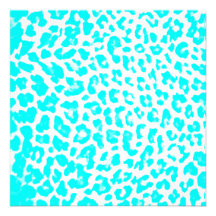 Lite Blue Leopard Print Custom Invitations