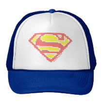 superman, superman s-shield, superman logo, superman symbol, lite brite, light bright, lite bright, super man logo, Trucker Hat with custom graphic design