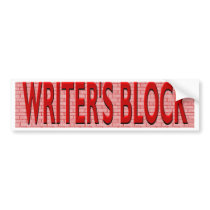 Literal Writer's Block Bumper Sticker bumper stickers