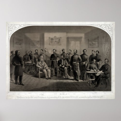 Lithograph of The Surrender of General Lee print