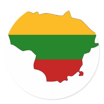 Lithuania flag map sticker by FlagStore