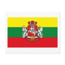 Lithuania Flag w COA Postcard