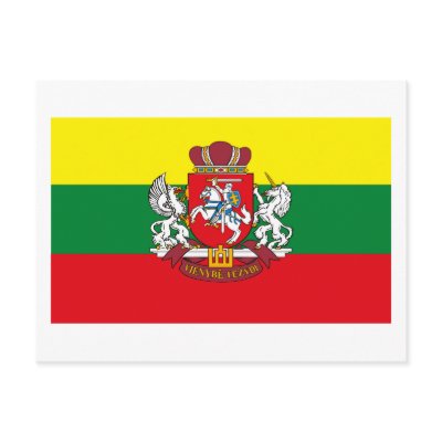 Lithuania Flag w COA Postcard by FlagTshirts