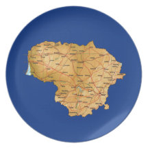 Lithuania Map Plate