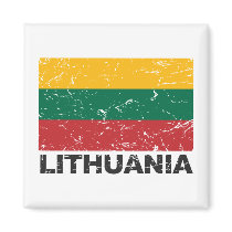 Lithuania Vintage Flag magnets by allworldtees Lithuania Vintage Flag magnets