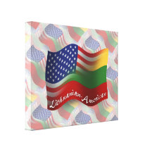 Lithuanian-American Waving Flag Stretched Canvas Prints