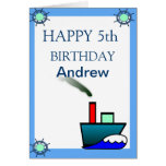 Litte Ship Nautical Birthday Greeting Cards