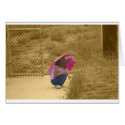 Littel Girl With A Pink Umbrella cards by MIGRAINE Littel Girl With A Pink Umbrella cards