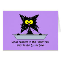 Litterbox Cat Greeting Cards