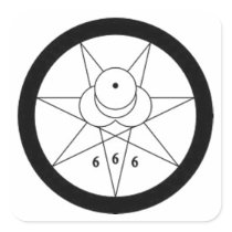 Little 666 square sticker