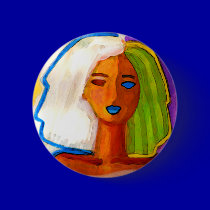 little abstract  woman in colors buttons
