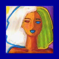 little abstract  woman in colors magnets