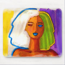 little abstract  woman in colors mousepads