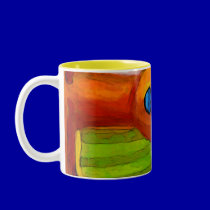 little abstract  woman in colors mugs