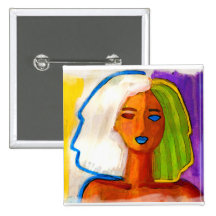 little abstract  woman in colors pin