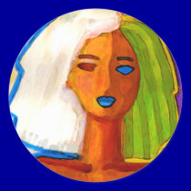 little abstract  woman in colors stickers