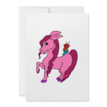 little alien on pink pony personalized invite