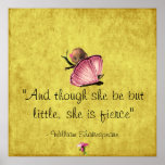 Little and Fierce Shakespeare Butterfly Poster