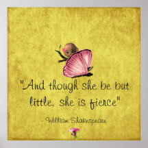 Little and Fierce Shakespeare Butterfly Poster