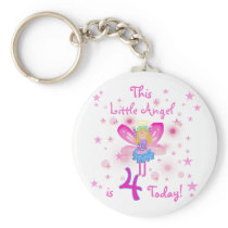 Little Angel 4th Birthday T-shirts and Gifts Key Chains