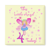 Little Angel 4th Birthday T-shirts and Gifts Refrigerator Magnet