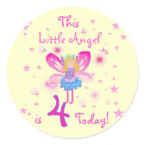 Little Angel 4th Birthday T-shirts and Gifts Sticker