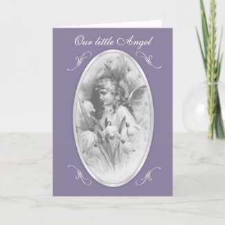 Little Angel Birth Announcement Greeting Card