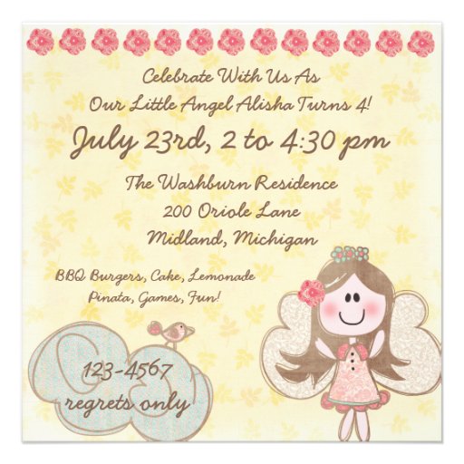 Little Angel Customized Birthday Invitations