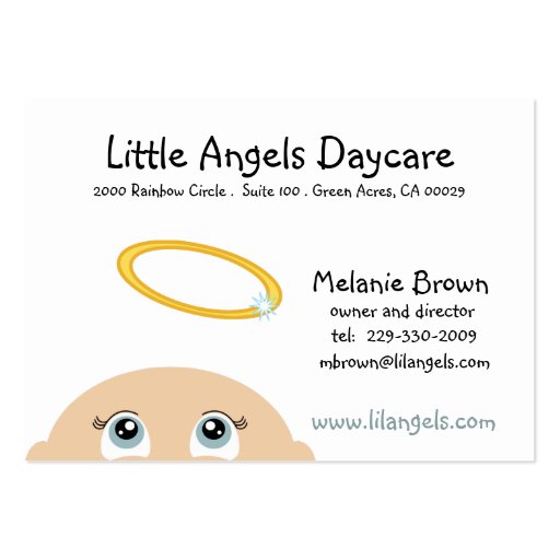 little ANGEL DAYCARE business card (front side)