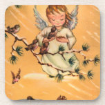 Little Angel Feeding Birds Beverage Coaster