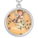 Little Angel Feeding Birds Personalized Necklace