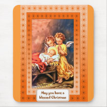 Little angels at the manger mousepads