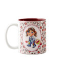 LITTLE APPLE GIRL by SHARON SHARPE mugs by sharonsharpe LITTLE APPLE GIRL by SHARON SHARPE mugs