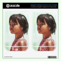 Little Asian Girl digital portrait painting skins