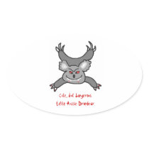 Little Aussie Dropbear Oval Sticker