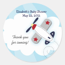 Little Aviator (Blue) Favor Stickers