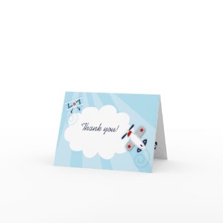 Little Aviator Boy Thank You Note Card
