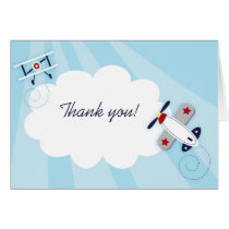 Little Aviator Boy Thank you Note Card size